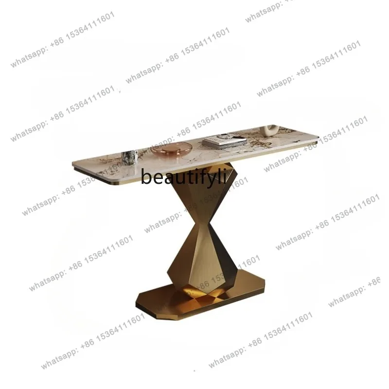 

Легкий роскошный входной стол в форме современного простого бытового входной двери, художественный входной стол из каменной плиты