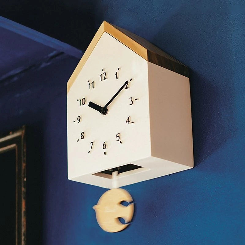 Cartoon Wall Clocks Living Room Wooden Nordic Clock Simple Modern Home Decoration Silent Wall Watch Interior House Decorations