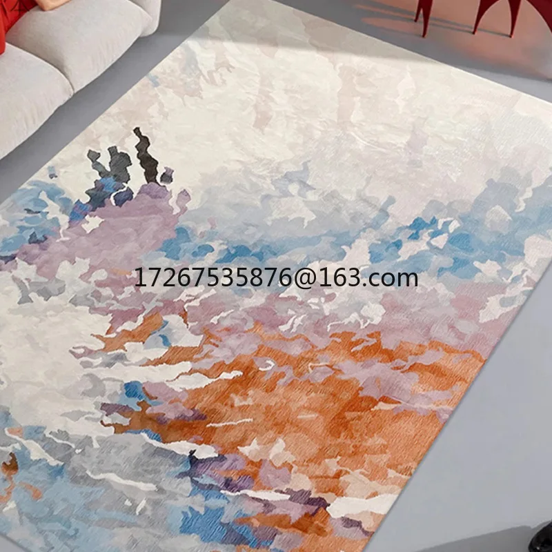 

Ковер ручной работы из шерсти для гостиной, премиум-класса, утолщенный, абстрактный, для дивана, журнального столика, спальни, большой размер