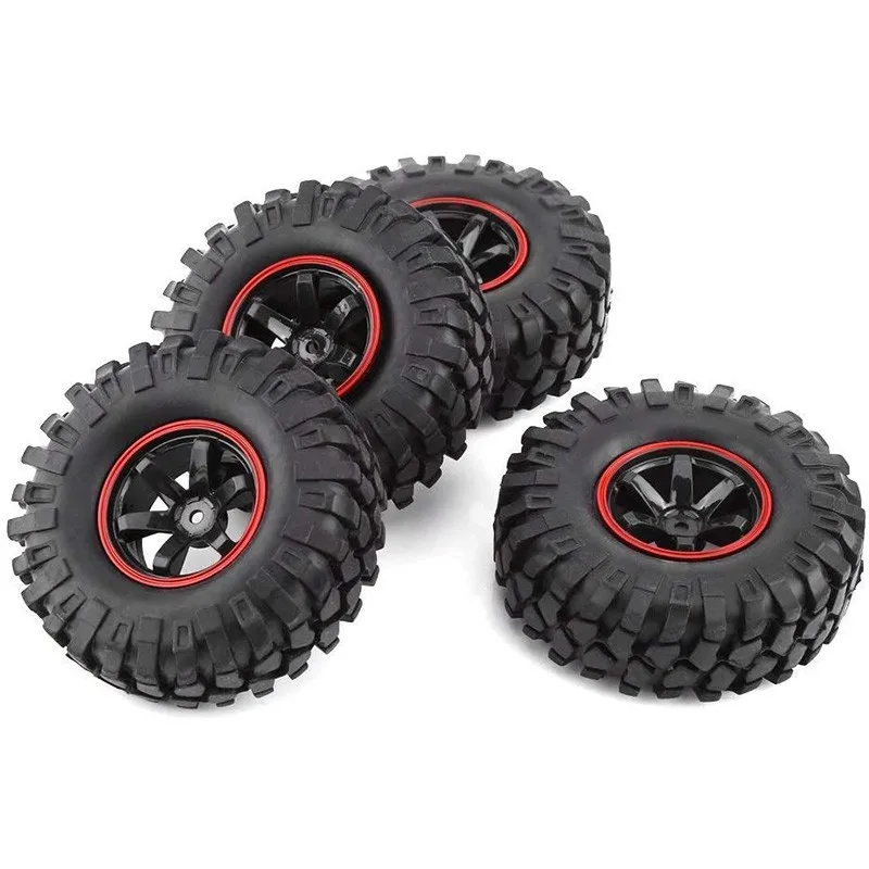 4PCS 1/10 1.9Inch Off Road Climb Rock Crawler Car Tires Super Soft 96MM Rubber Tyre Wheel Rim Hex 12MM For Tamiya CC01 D90 701A