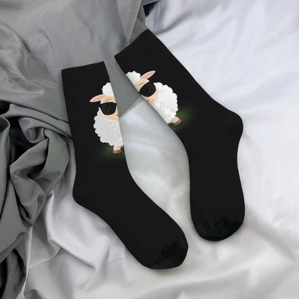 Meias de ovelha legais harajuku meias absorventes de suor durante toda a temporada meias longas acessórios para presente de aniversário unissex