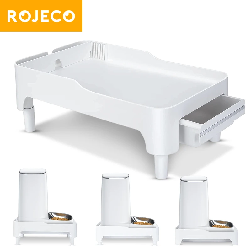 ROJECO Elevated Holder For Automatic Pet Feeders Adjustable Height Suitable For Pets Cat Dog Feeder Bowl Accessories