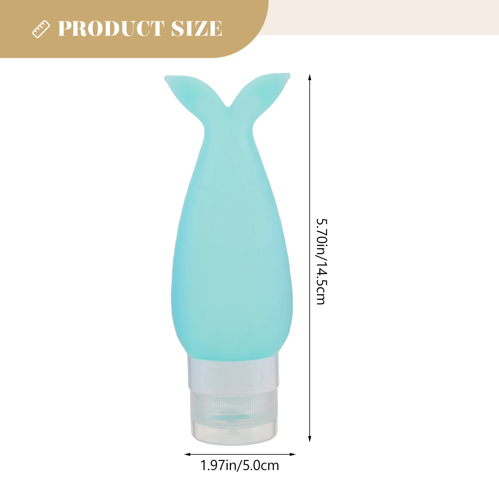 Botellas de emulsión de silicona de 90Ml, contenedores de loción rellenables con diseño de cola de pez, botellas de artículos de tocador portátiles de viaje para maquillaje, 3 uds.