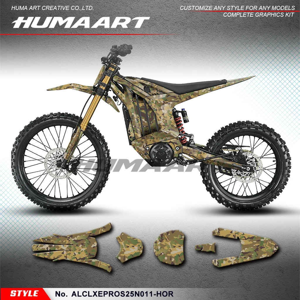 

Клейкие наклейки на мотоцикл HUMAART для Arctic Leopard Clouded Leopard XE PRO/XE PRO S, Multicamo, ALCLXEPROS25N011-HOR