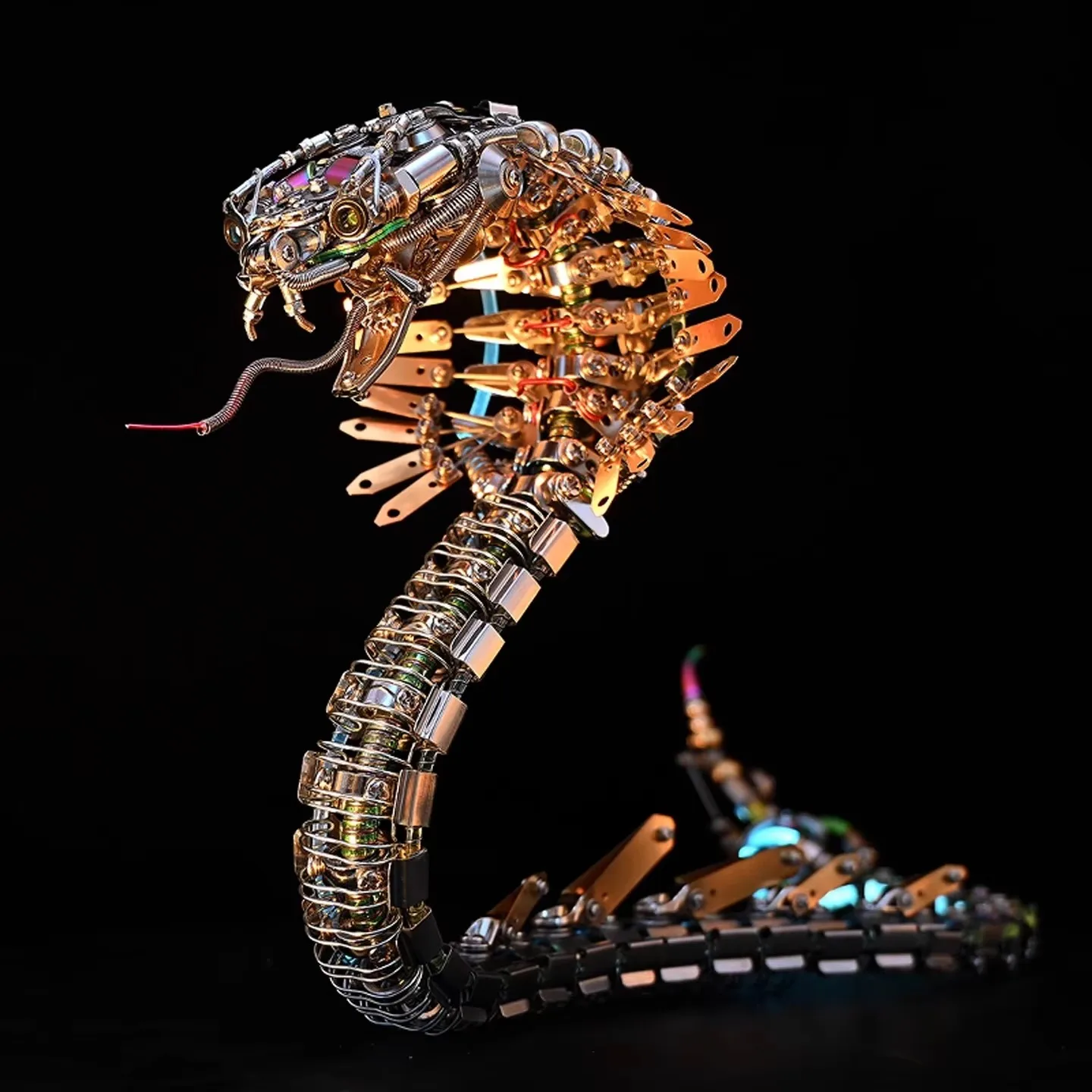 Cobra handmade DIY3D three-dimensional high-difficulty mechanical metal assembly building blocks toy desktop decoration