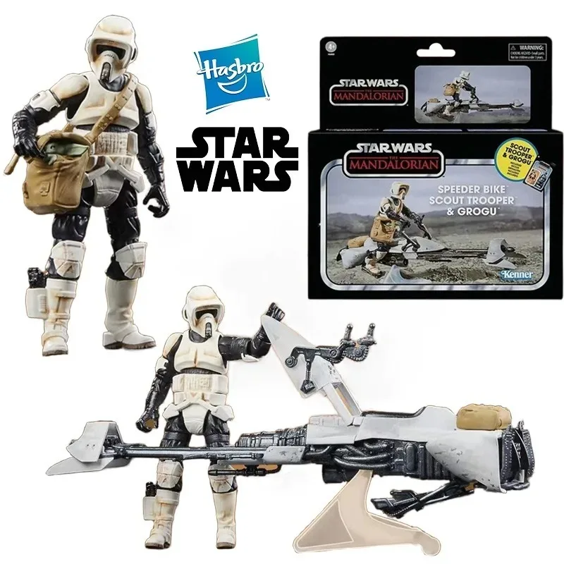

Новый оригинальный Hasbro Star Wars Speeder Bike Scout Trooper & Grogu Мандалорская фигурка Модель игрушки Подарочная коллекция