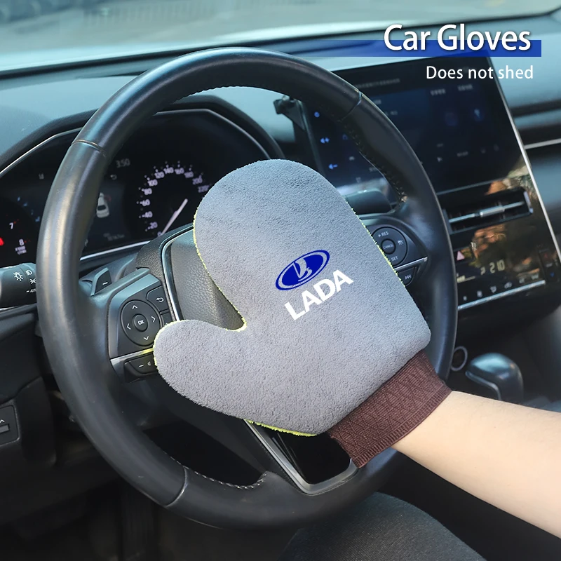Coral Fleece Car Wash Cleaning Brush Gloves Car Cleaning Tools For Lada Priora Sedan Sport Kalina Granta Vesta Niva Largus Vaz