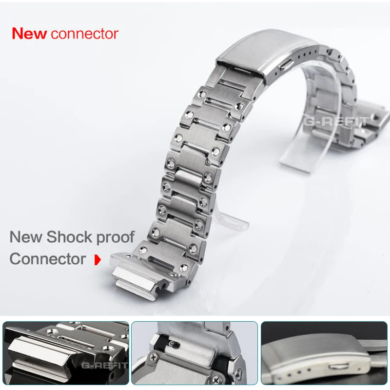 G-Refit DW5600 G5600E GWB5600 GWM5610 Watch Bezel 5610 Strap Case 316 Stainless Steel Silvery Belt Bands Watchbands With Tools