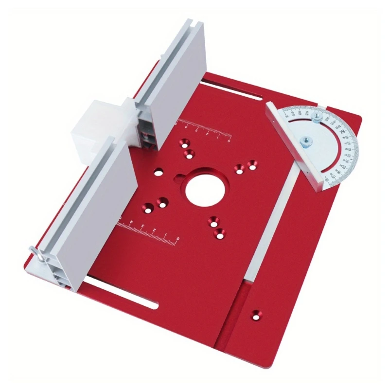 Aluminium Router Table Insert Plate Woodworking Benches Router Plate with Miter Gauge Guide Aluminium Fence Sliding