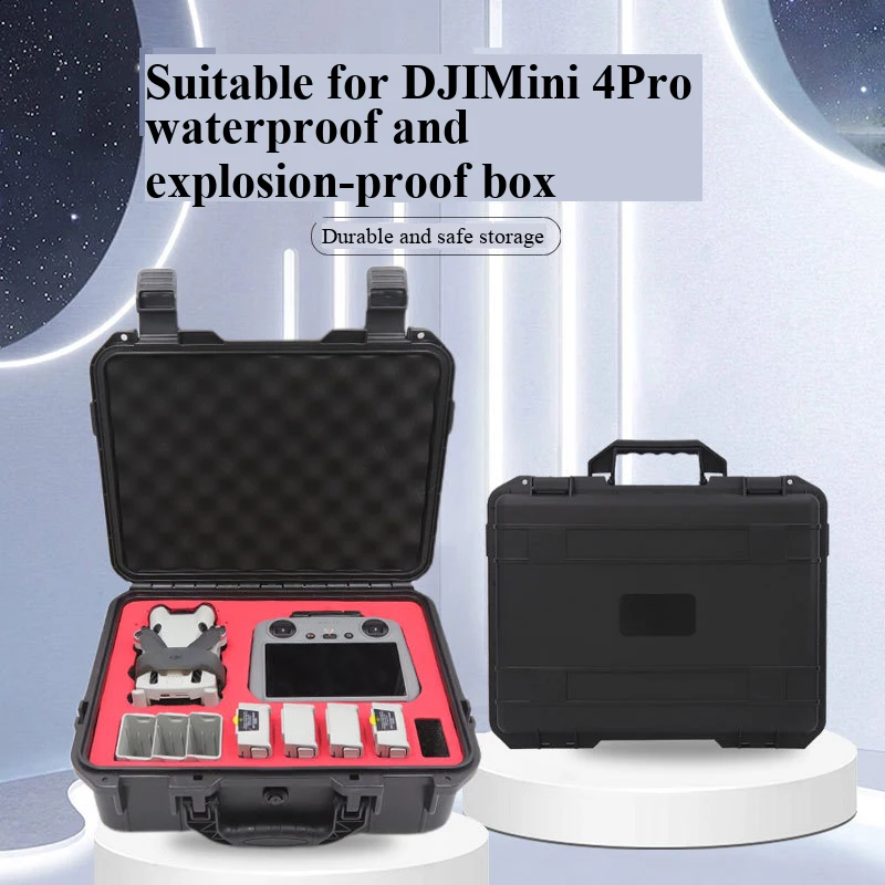 

Водонепроницаемый кейс для DJI Mini 3/4 Pro, взрывозащищенный чехол для Mini 4 Pro, сумка для Mini 3/4 Pro, портативный жесткий кейс с большой вместимостью