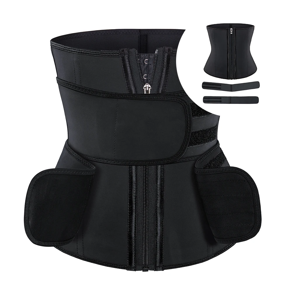 

Detachable Double Belts Latex Waist Trainer 7 Steel Bones Sport Shaper Belly Control Cincher