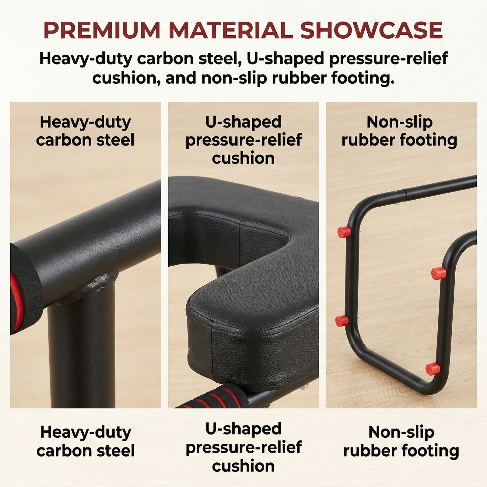 

Деревянная скамья для йога-позы на голове, портативная скамья для йога-позы на голове, стул для тренировки равновесия с противоскользящим ковриком, металлическим каркасом и полиуретановыми накладками