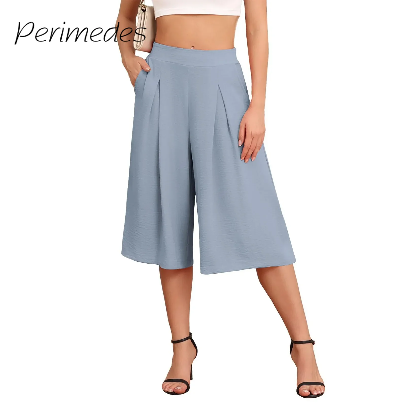 Women'S Shorts 2024 Summer Solid Color High Waist Striped Casual Trousers Workout Fashion Soft Comfort Pants Pantalones Cortos