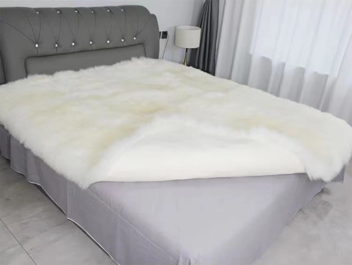 

Australian Sheepskin Wool Carpet for Bedroom, Genuine Lambskin Blanket, Sofa Cover, Living Room Decor, Christmas, Winter