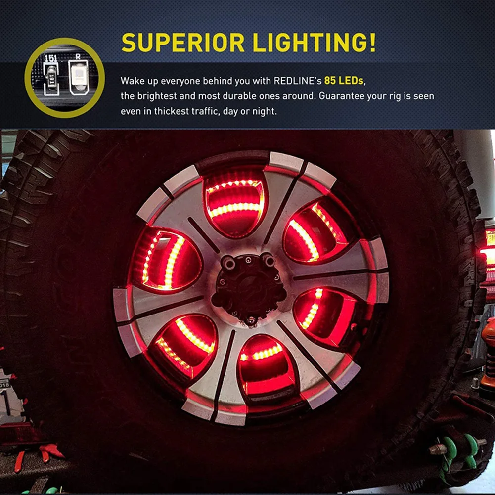 Efficient- Spare Tire Brake Light Wheel Light 3Rd Third Brake Light for JEEP Wrangler 2007-2018 JK JKU YJ TJ, Red Light