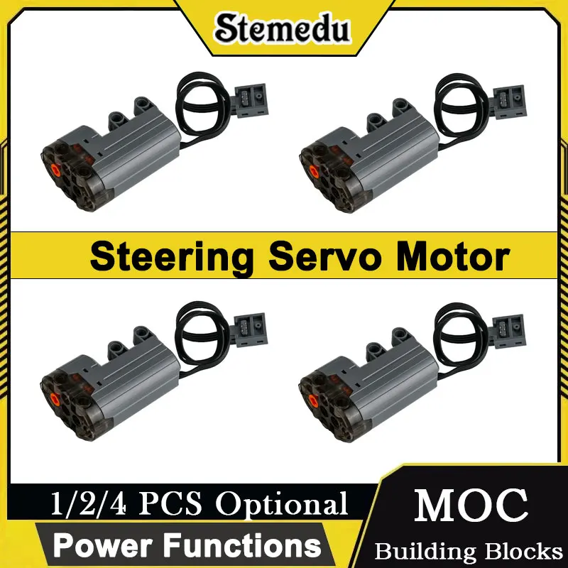 MOC Servo Steering Motor Kit High-Torque Remote Control Building Blocks System for DIY Car/Truck PF-Compatible Power Functions