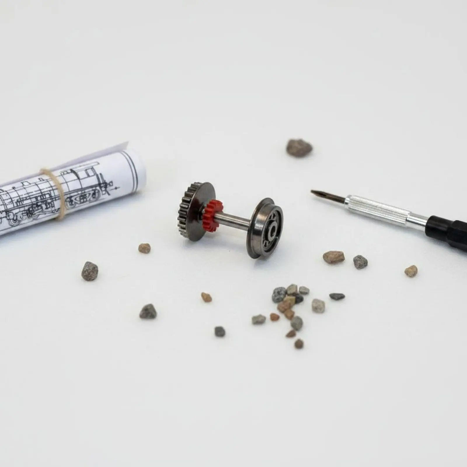 1:87 Metal Wheels Gear Drive HO Scale Metal Wheels Durable