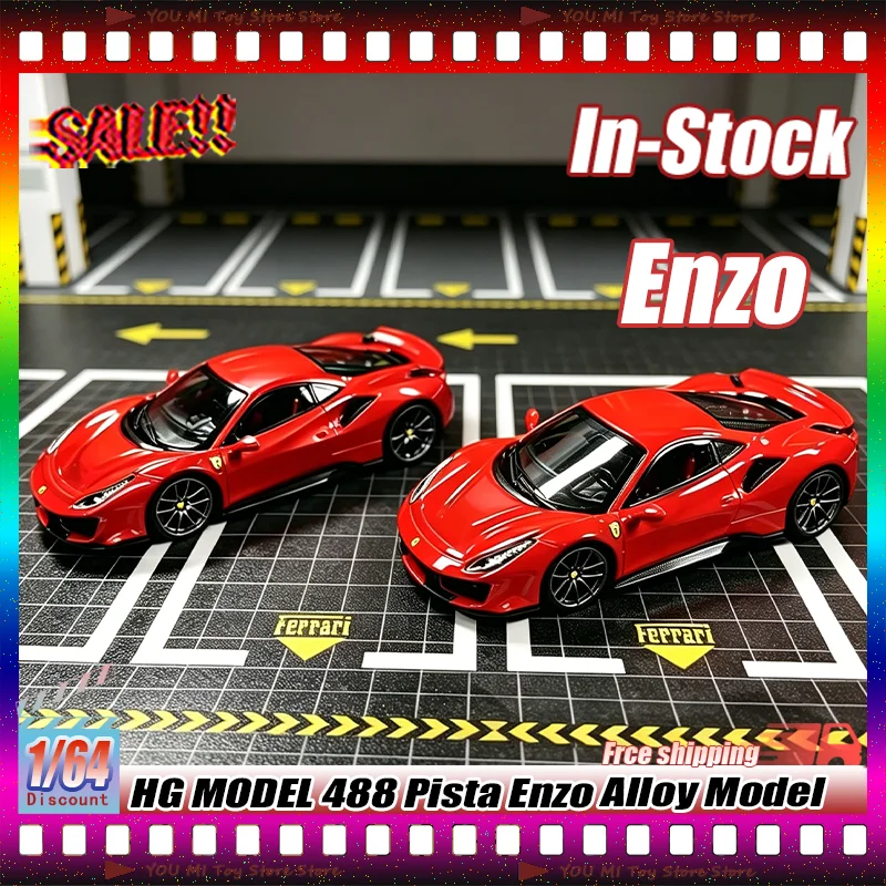 

In Stock Hg Model 1:64 488 Enzo Pista Hardtop Alloy Diecasting Car Model Simulation Sports Car For Adult Collection Display Gift
