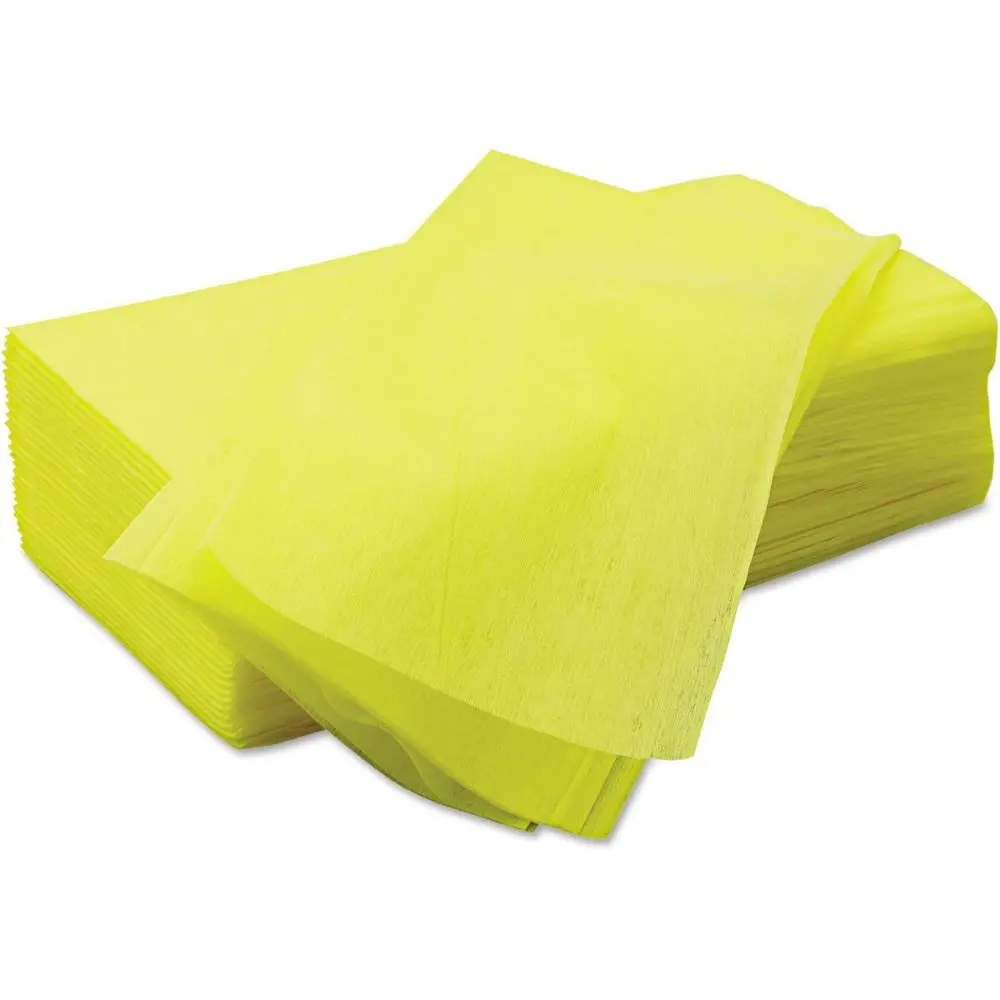 

100 Pack 12x24 Inch Yellow Dusting Cloths for Furniture, Printers, Electronics - No Spray Required