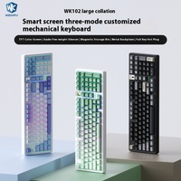 New WEIKAV WK102  Mechanical Keyboard Wireless Tri-Mode Office Gaming Keyboard Wired Bluetooth 2.4G Screen Gasket Customization