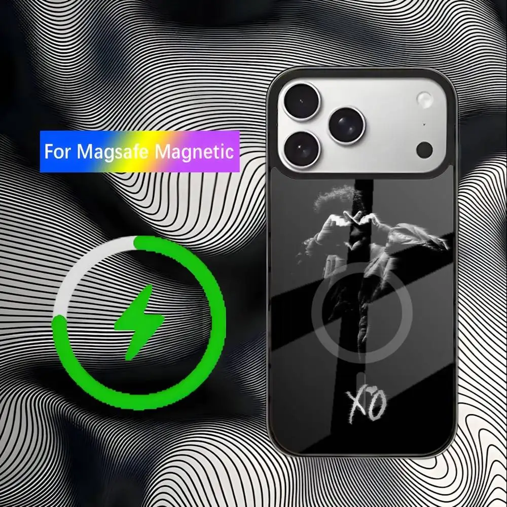 حافظة هاتف W-Weeknd XO لهاتف iPhone 17,16,15,14,13,12,11,Pro,Max,Plus,Mini,SE4,E شحن لاسلكي Magsafe مغناطيسي
