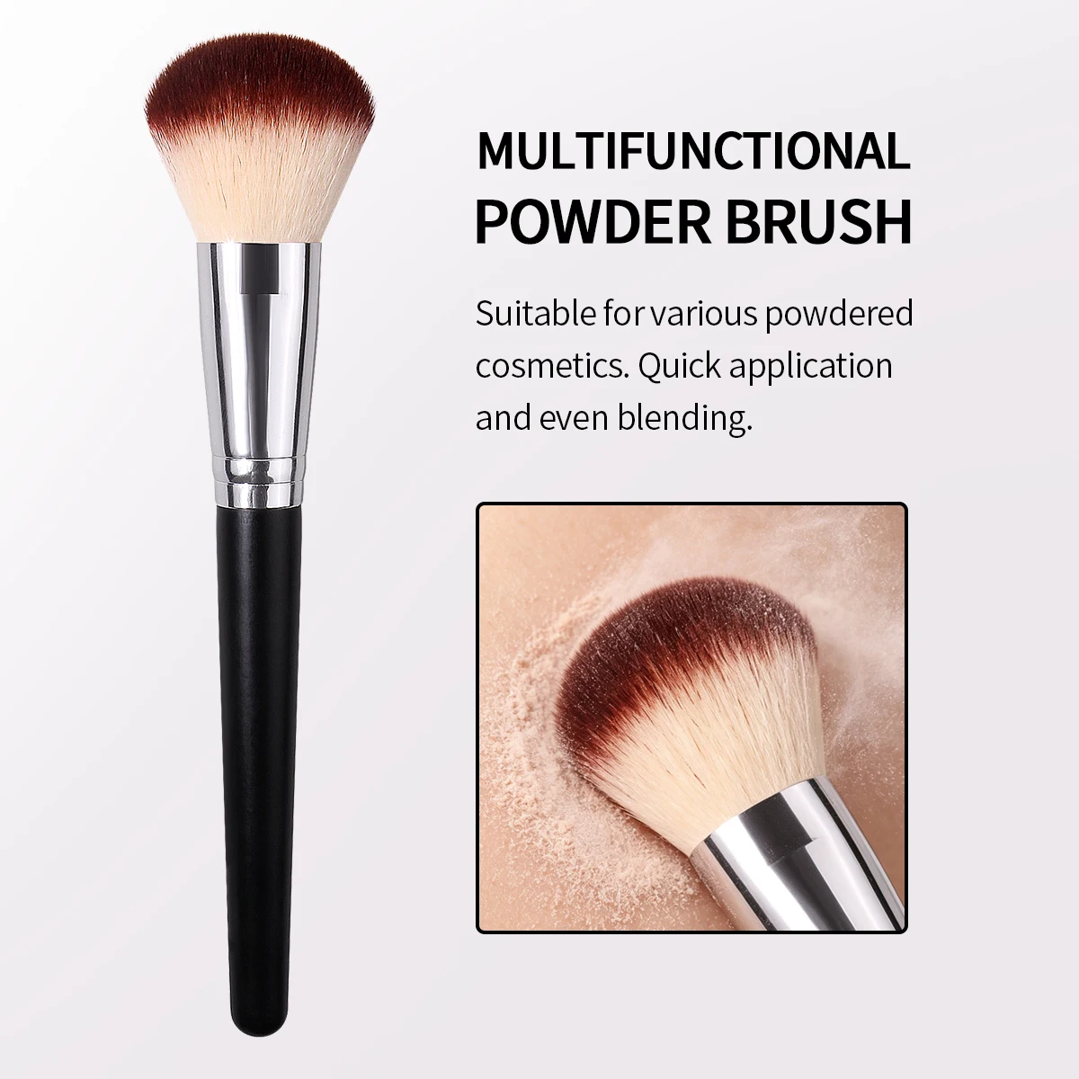 Multifunctional Powder Makeup Brush,Ideal For Loose Setting Powder, Blush, Matte Highlight&Soft Contour