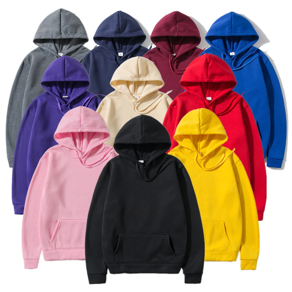 100% Cotton Women\'s Hoodie Plain Matching Hoodies For Couple Basic Loose Pullovers Hoodies men Unisex korean fashion sweetshirts