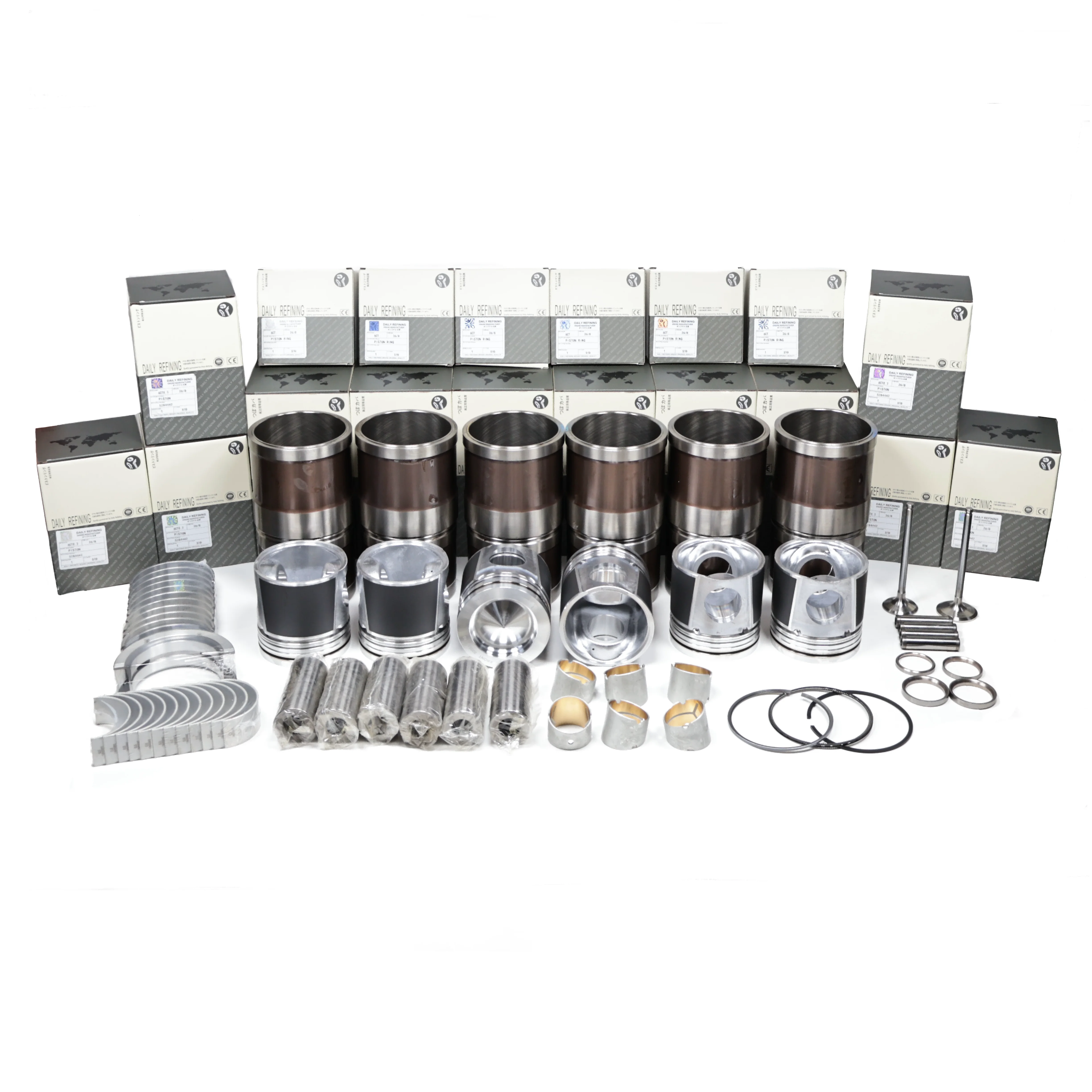QSC ISC QSC8.3 6CT 6CT8.3 5284442 SAA6d114e-3 Rebuild Kit Piston Cylinder Liner Piston Ring Gasket Kit for Cummins Engine Parts