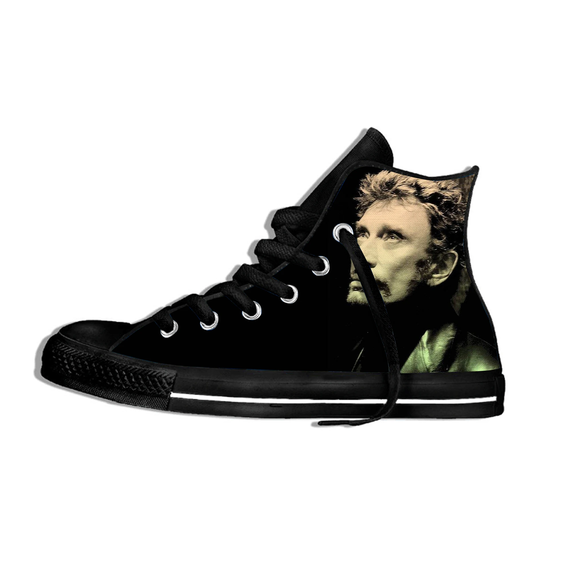 French Rock Star Johnny Hallyday Hot Fashion High-top Fashion Casual Shoes Breathable Lightweight 3D Printed Men Women Sneakers