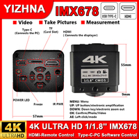 YIZHAN IMX678 4K UHD Electron Video Microscope Camera 1080P 60FPS HDMI Type-C 1/1.8'' Microscope Welding Tools Freeze Contrast