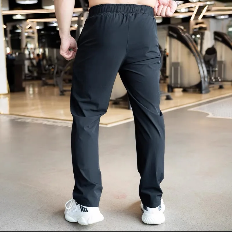 Summer breathable Loose Pants Men Running Sport elastic Joggers waist buckle Bodybuilding Exercise Gym Training casual Pants