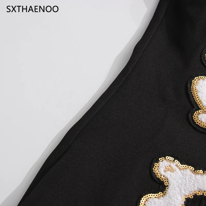 SXTHAENOO Personality Pattern Patchwork Long Coat Round Neck Long Sleeve Hit Color Elegnat Jacket Female Fashion Outerwear 2025