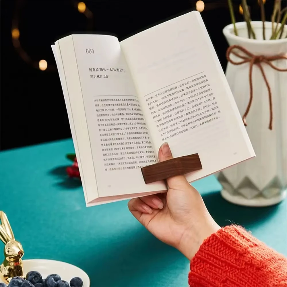 Hot Wooden Thumb Bookmark One Hand Reading Thumb Book Support Book Page Holder For Office Book Lovers Fast DIY Reading Aid Tools image 4
