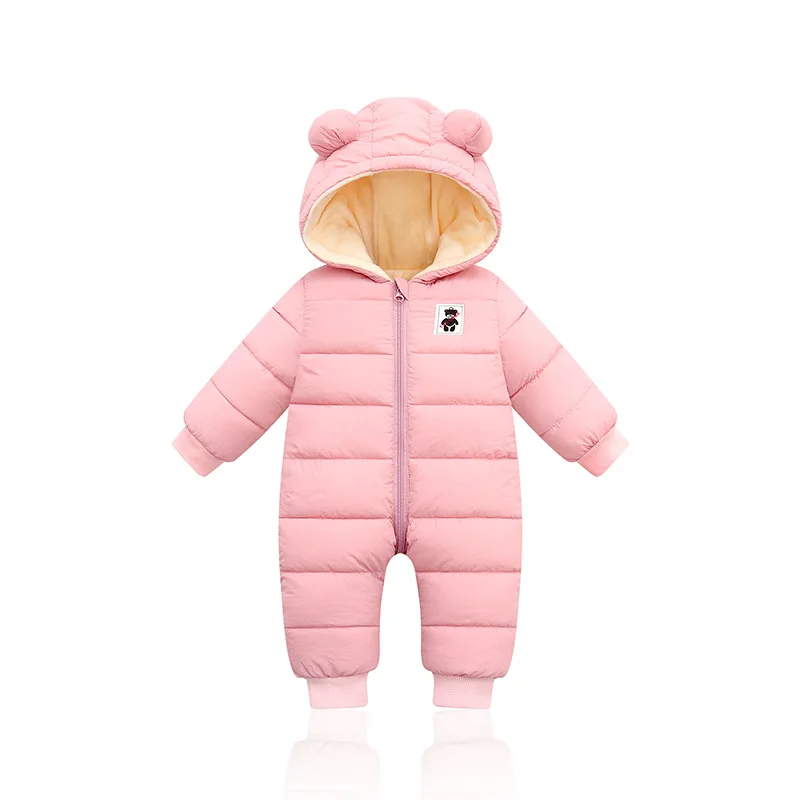 Child Jumpsuits For Baby Boys Girls Newborn Warm Bodysuits Winter Cute Ear Romper Fashion Hoodies Kids Clothes Christmas Outfit