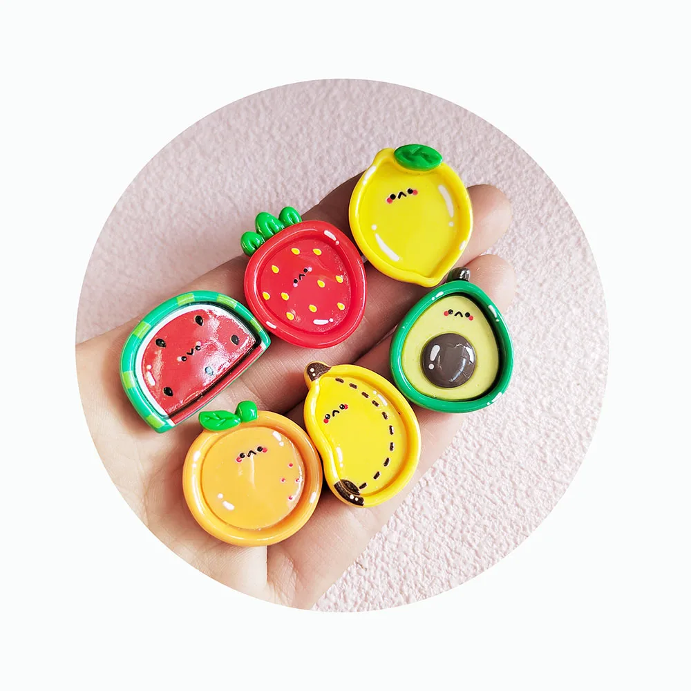 Cute Mini Cartoon Fruit Dish Resin Series Flatback Scrapbooking DIY Jewelry Craft Decoration Accessory