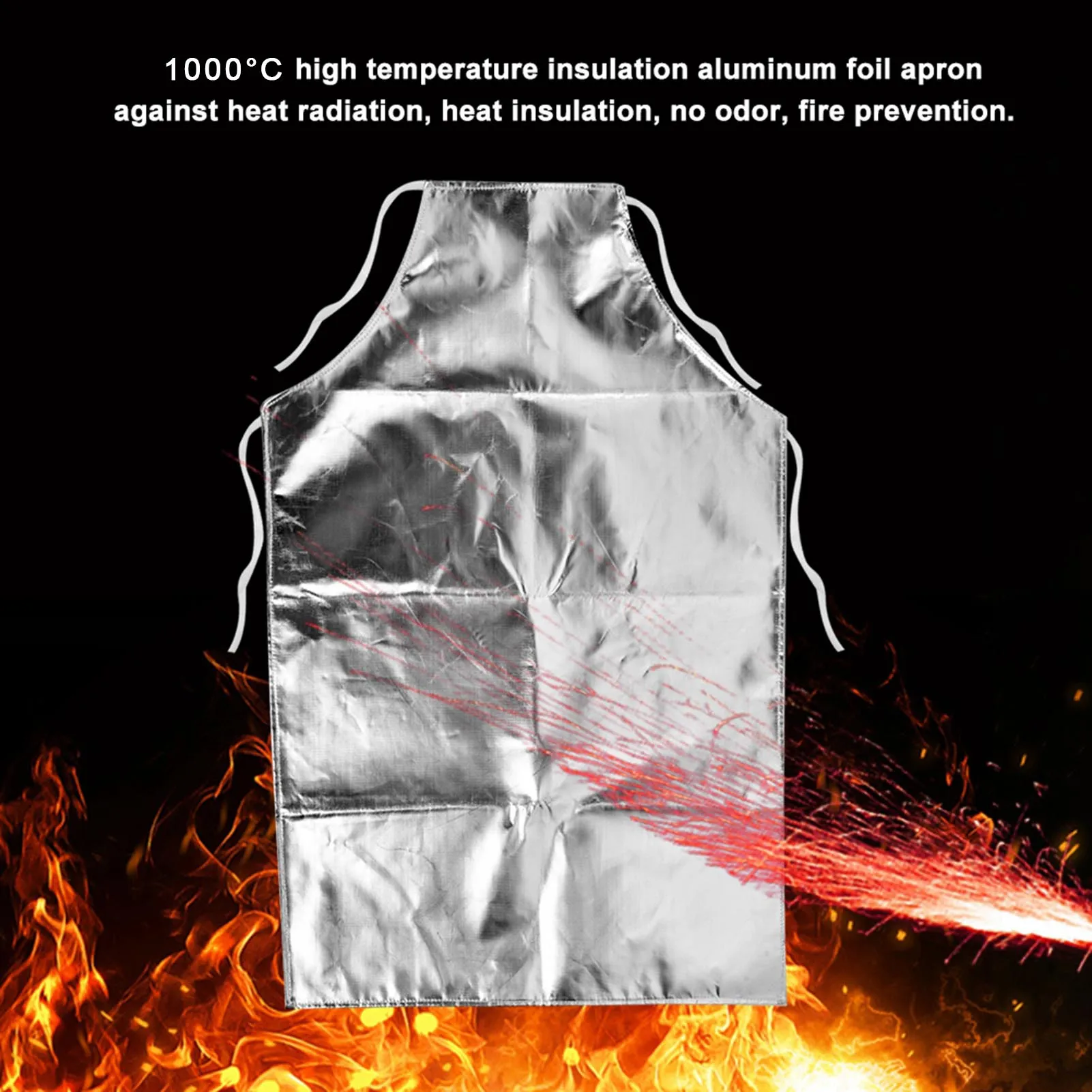 1000°C Heat Resistant Aluminum Foil Apron High Temperature Working Apron