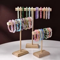 Solid Wood Jewelry Props Display Stand Bracelet Necklace Hair Band Jewelry Storage Display Rack With Wooden Base Supply 3