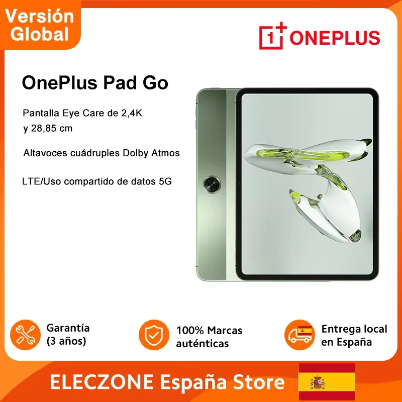 Wersja Globalna OnePlus Pad Go  11,35\'\' 2.4K 28,85 cm wyświetlacz do ochrony oczu  Bateria 8000 mAh Tablet z czterema głośnikami Dolby Atmos