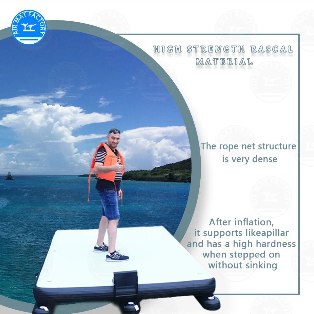 In stock free shipping 3m/2m PVC inflatable fishing dock water platform seawater lake fishing dock pontoon lake pool inflatable