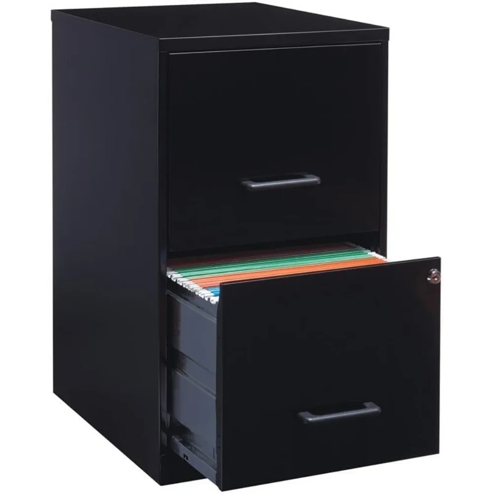 Letter File Cabinet em preto, 2 gavetas