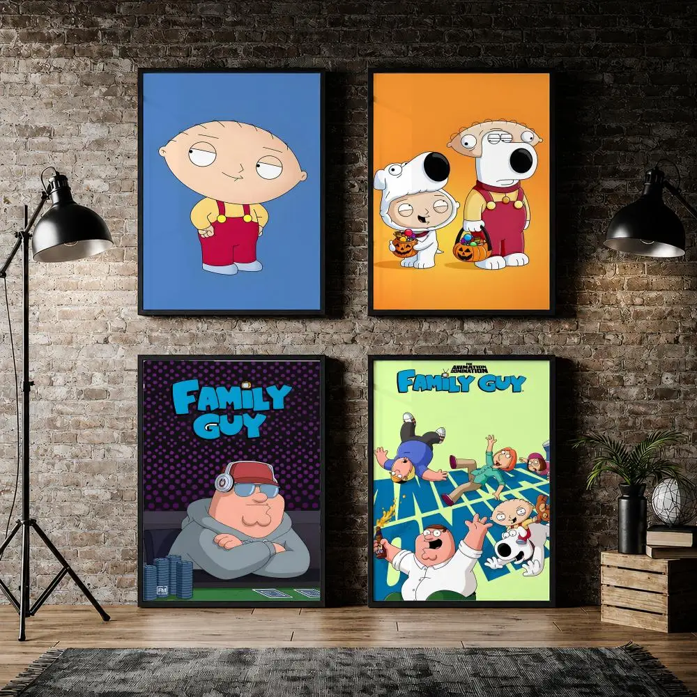 Animation F-Family G-Guy Griffin Poster Pvc HD Peel and Stick Modern poster Home Office Living Room Dining Room Wall Decor