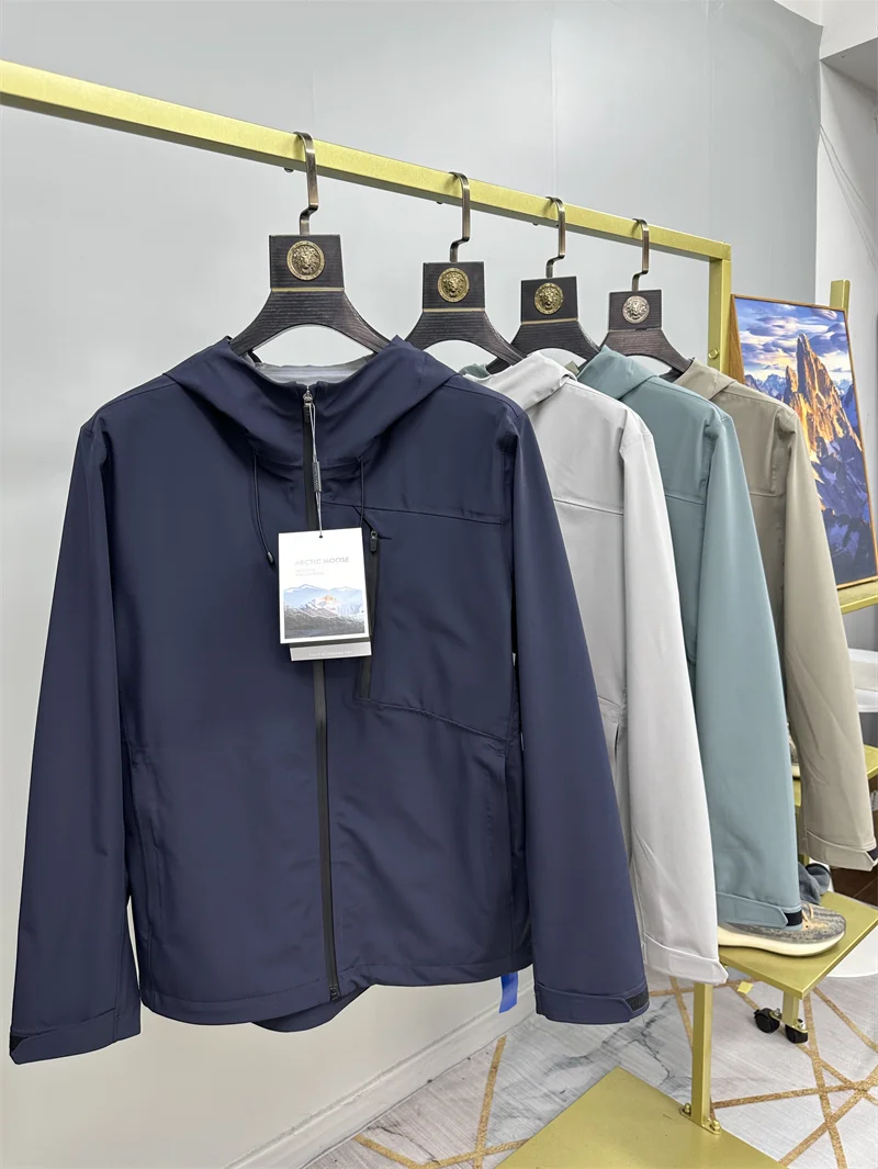 

Profional ade Men's Hiking Jaet Windproof Waterproof Full Glue Sed Hooded Soft ell Climbing Outerwear Outdoor Sports