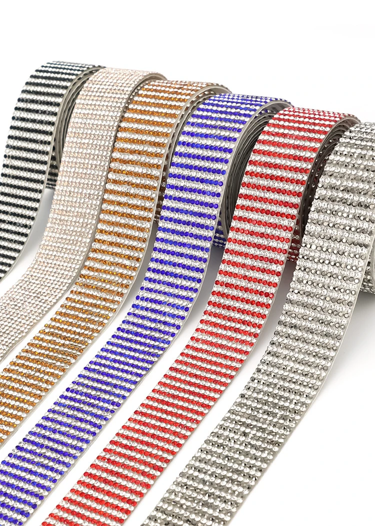 10 Yard Strassbänder Silber mit Abstandshaltern Selbstklebende Kristall-Diamant-Bänder für DIY-Kunsthandwerk Hochzeit Party Geschenkverpackung Dekoration – Detail 7