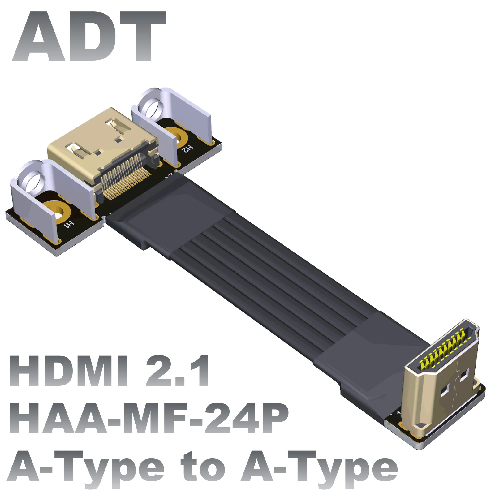 

Адаптер HDMI совместимый 2,1 штекер-гнездо Встроенный плоский тонкий удлинитель для видео Поддержка 2K/240 Гц 4K/144 Гц