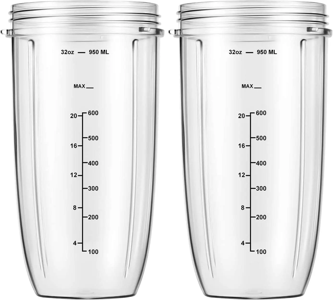 2 PCS Replacement Parts 32oz Blender Cups Replacement Blender Cups Compatible with NutriBullet 600w and 900w Blender