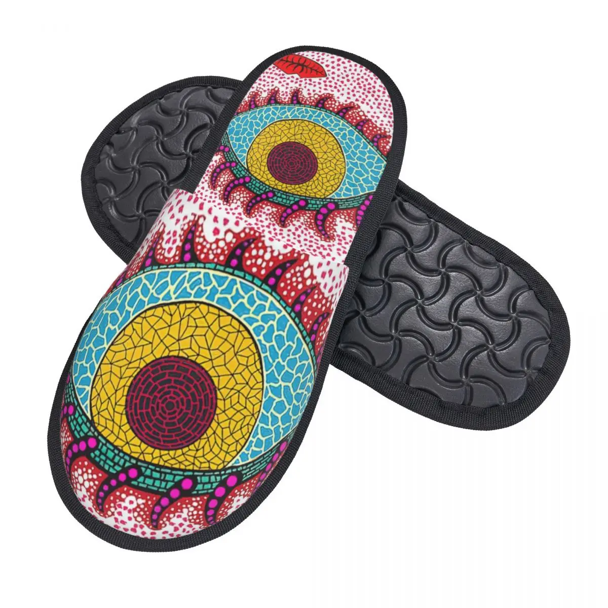 Custom Print Women Yayoi Kusama House Slippers Soft Warm Abstract Aesthetic Art Memory Foam Fluffy Slipper Indoor Outdoor Shoes