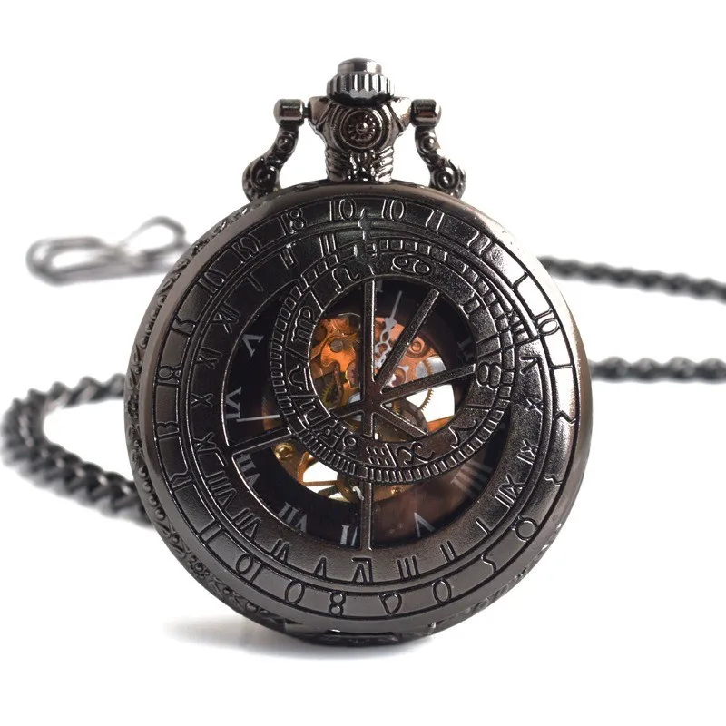 New mechanical pocket watch Big Dipper Compass mechanical pocket watch large hollow mechanical pocket watch