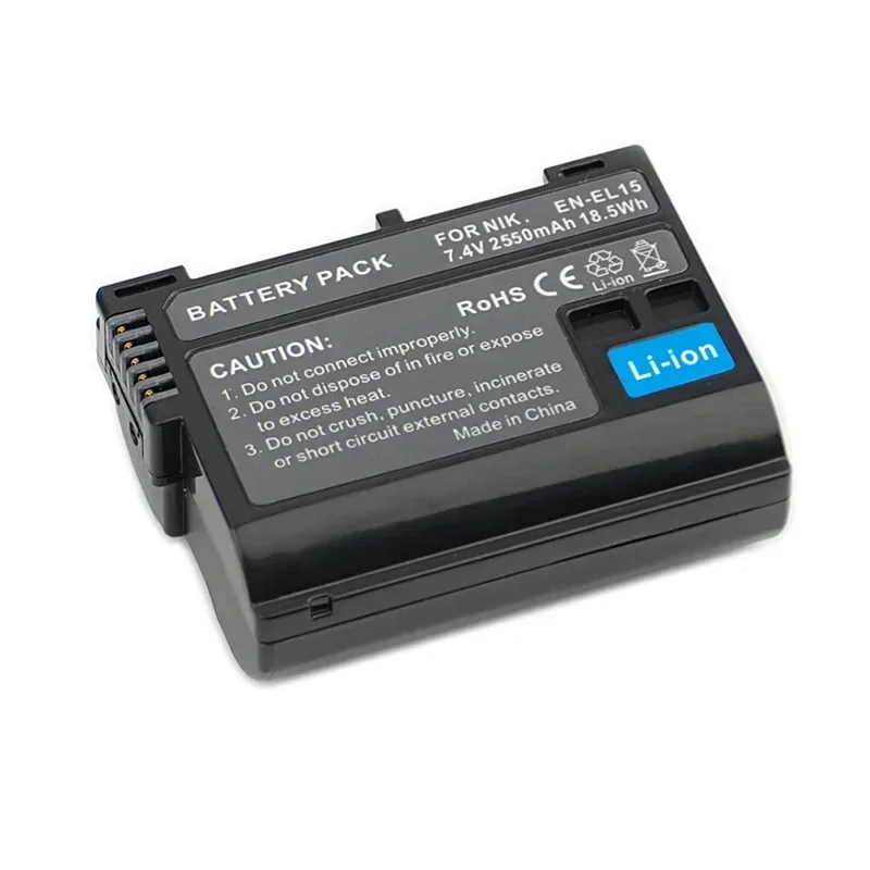 Substituição da bateria da câmera digital universal, 2550mAh, 7.0V, EN-EL15, EN, EL15, Nikon D500, D600, D780, V2, V1, Z6, Z7, Z8, ZF