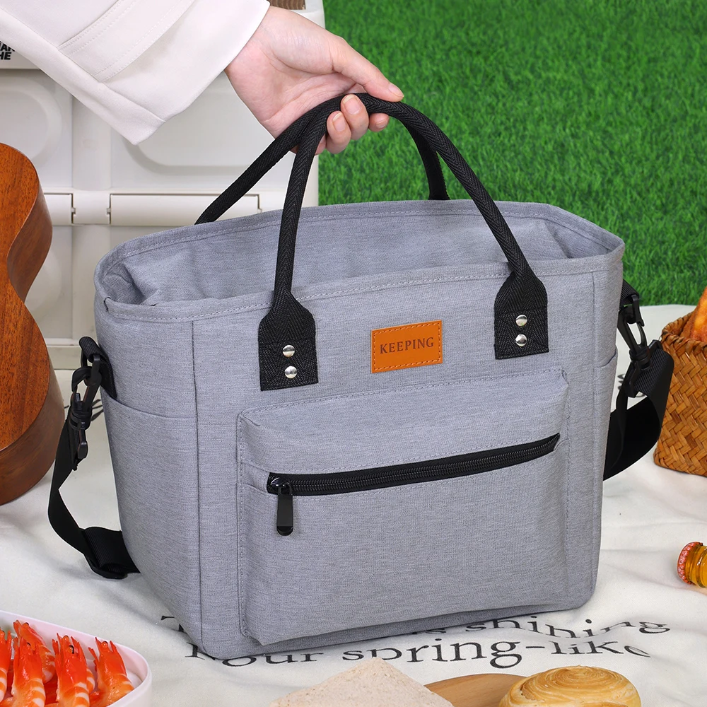

Large Capacity Insulated Lunch Bag Leak Proof Refrigerated Tote Bag Lunch Handbag Food Bento Cooler Thermal Storage Container
