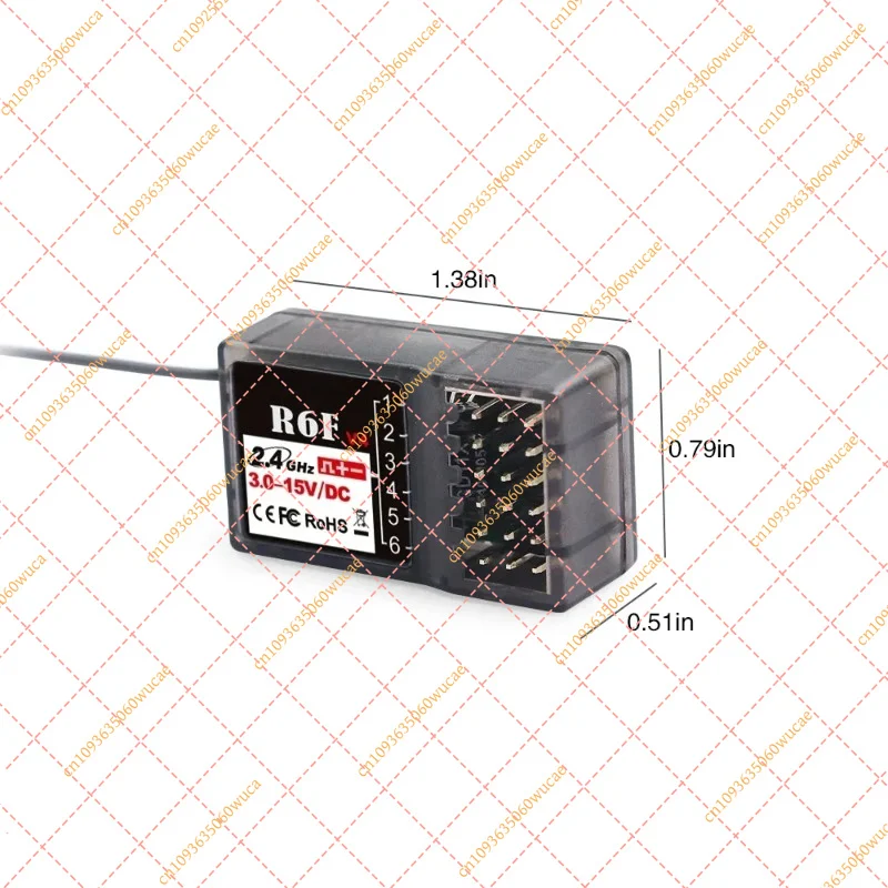 radiolink-r6f-6ch-rcレシーバー、24ghz低遅延長距離、rc6gs-v2-rc4gs-v2-t8fb-t8sと互換性あり
